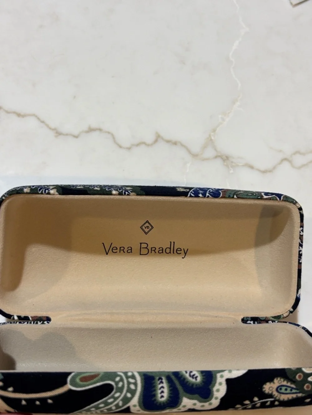 Vera Bradley Clamshell Eyewear Case In Java Navy Camo Pattern